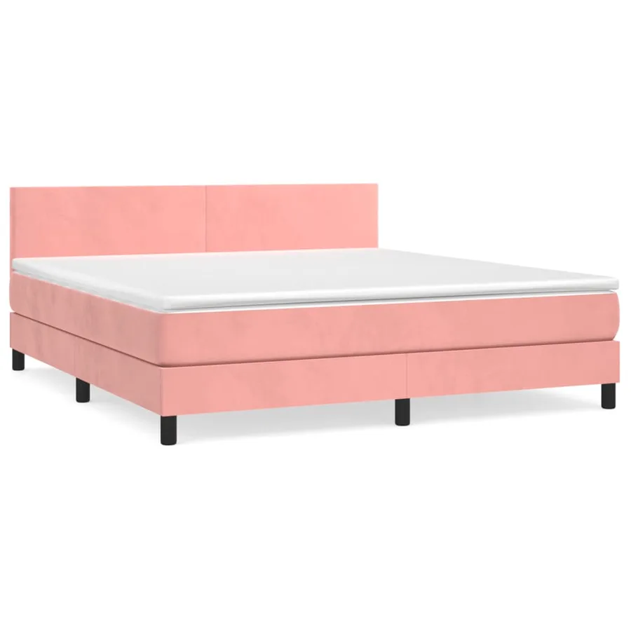 Sommier à lattes de lit avec matelas Rose 180x200 cm Velours - 2