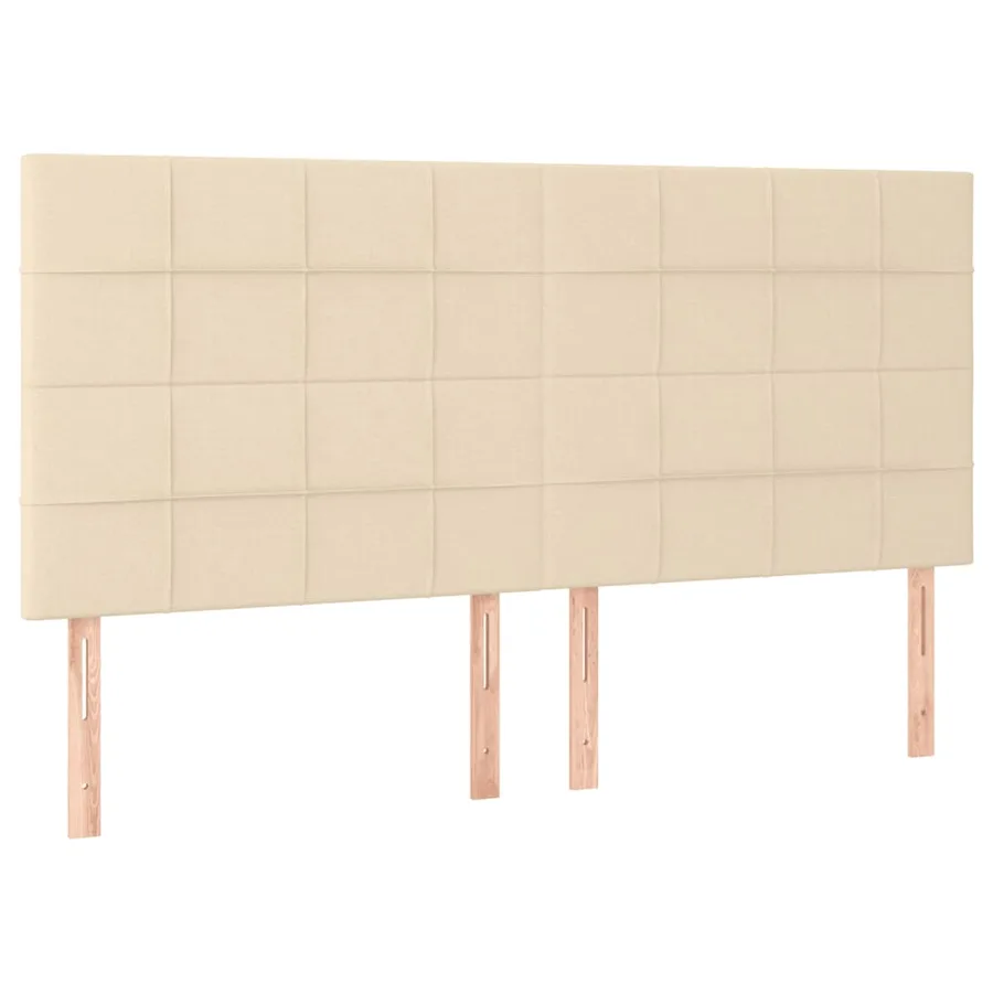 Sommier à lattes de lit avec matelas Crème 200x200 cm Tissu - 6