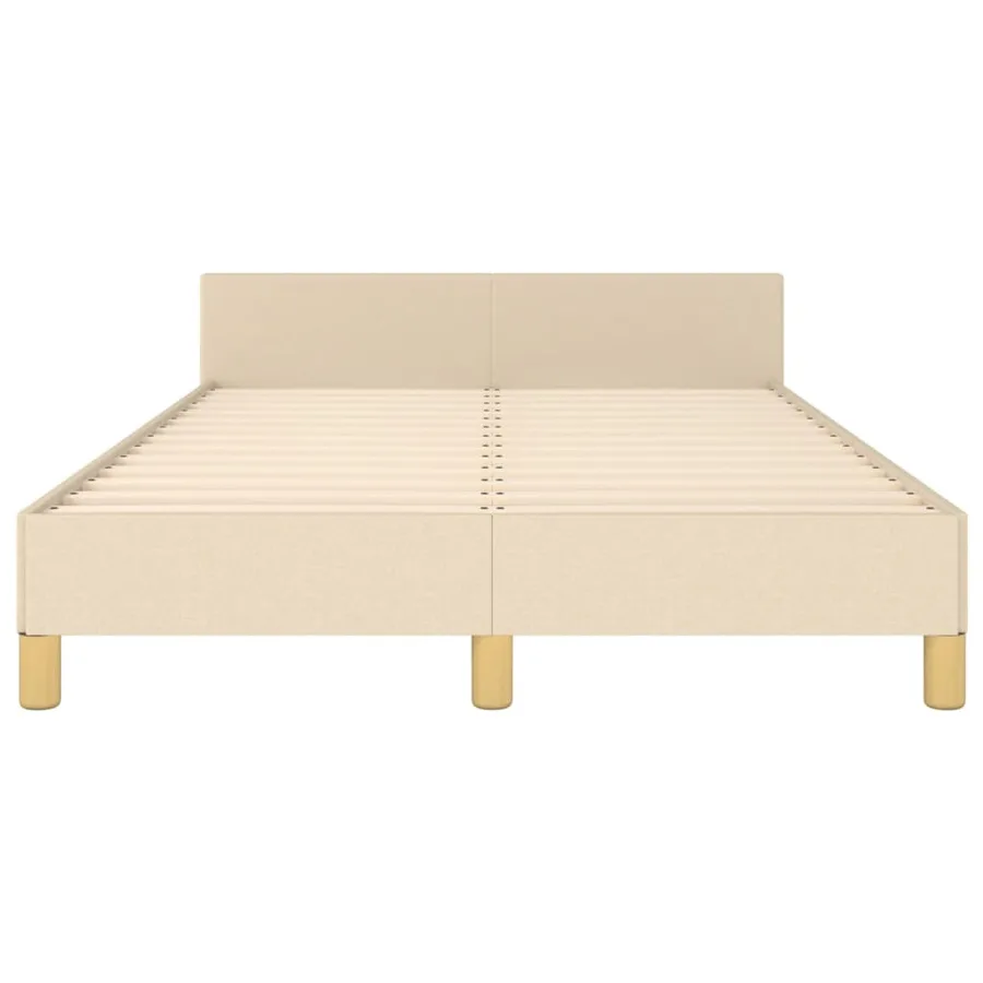 Cadre de lit sans matelas crème 120x200 cm tissu - 6