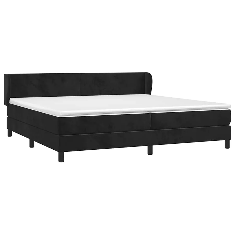 Sommier à lattes de lit et matelas Noir 200x200 cm Velours - 3