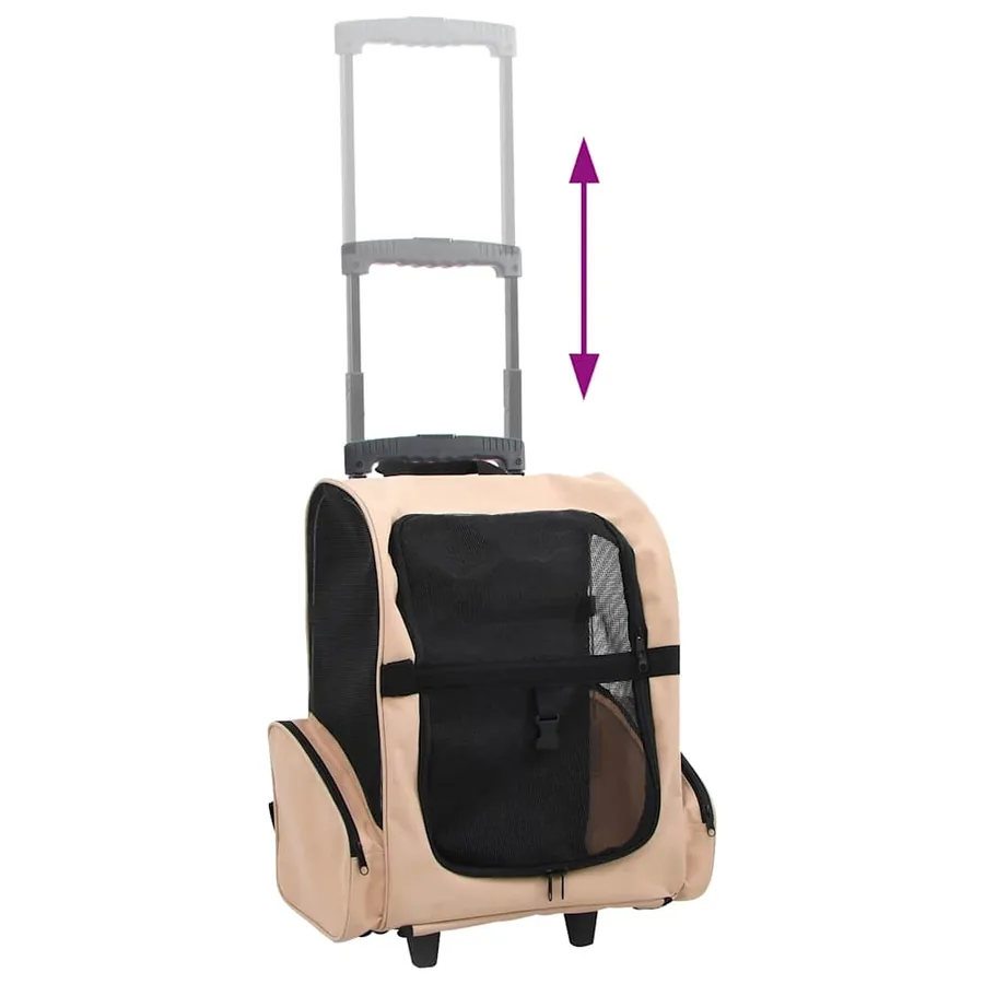 Chariot polyvalent pliable pour animaux de compagnie sable - 5