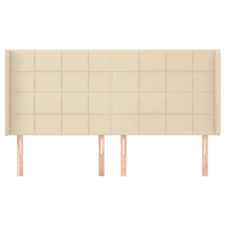 Tête de lit avec oreilles Crème 203x16x118/128 cm Tissu - 3