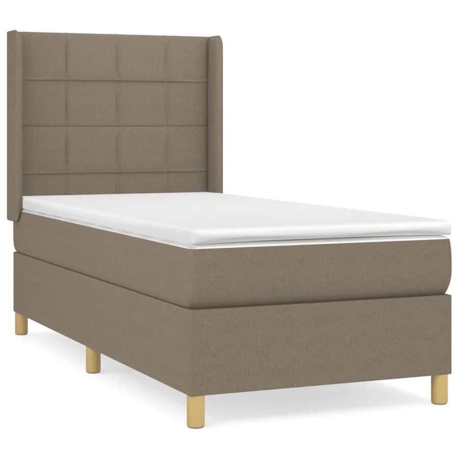 Sommier à lattes de lit avec matelas Taupe 100x200 cm Tissu - 2