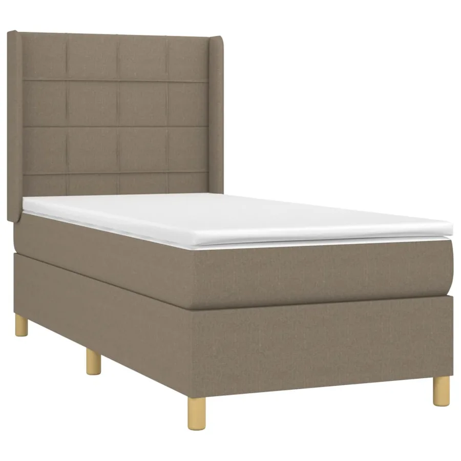 Sommier à lattes de lit avec matelas Taupe 100x200 cm Tissu - 3