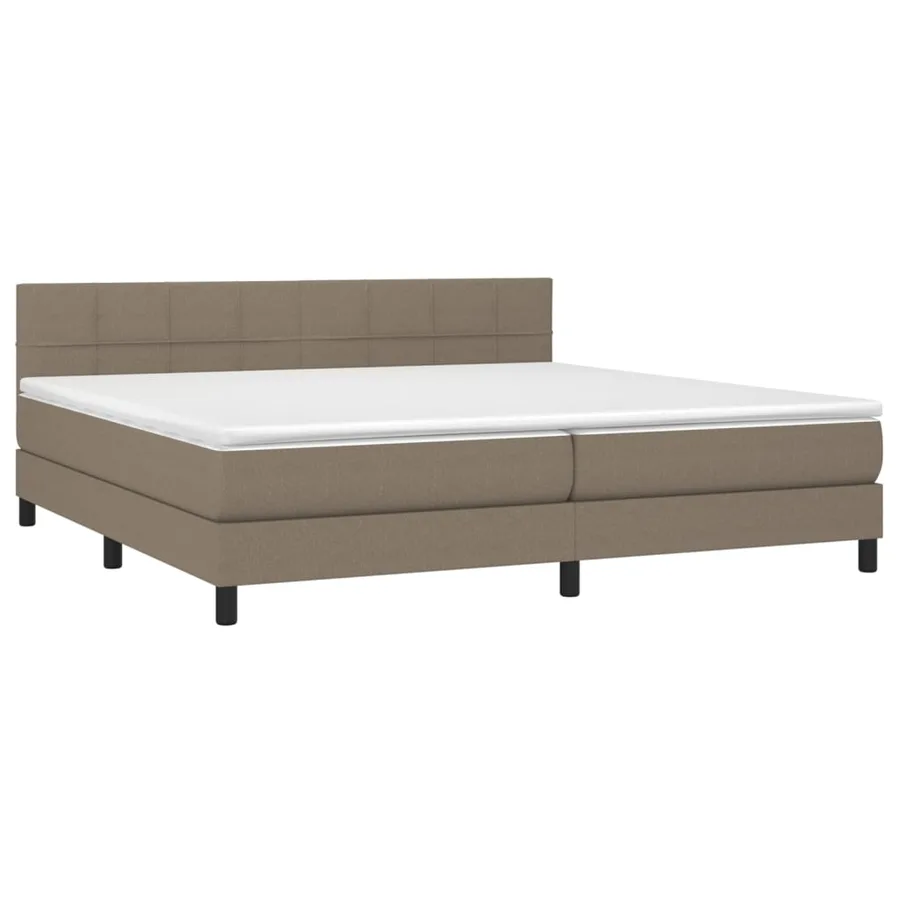 Sommier à lattes de lit avec matelas Taupe 200x200 cm Tissu - 3