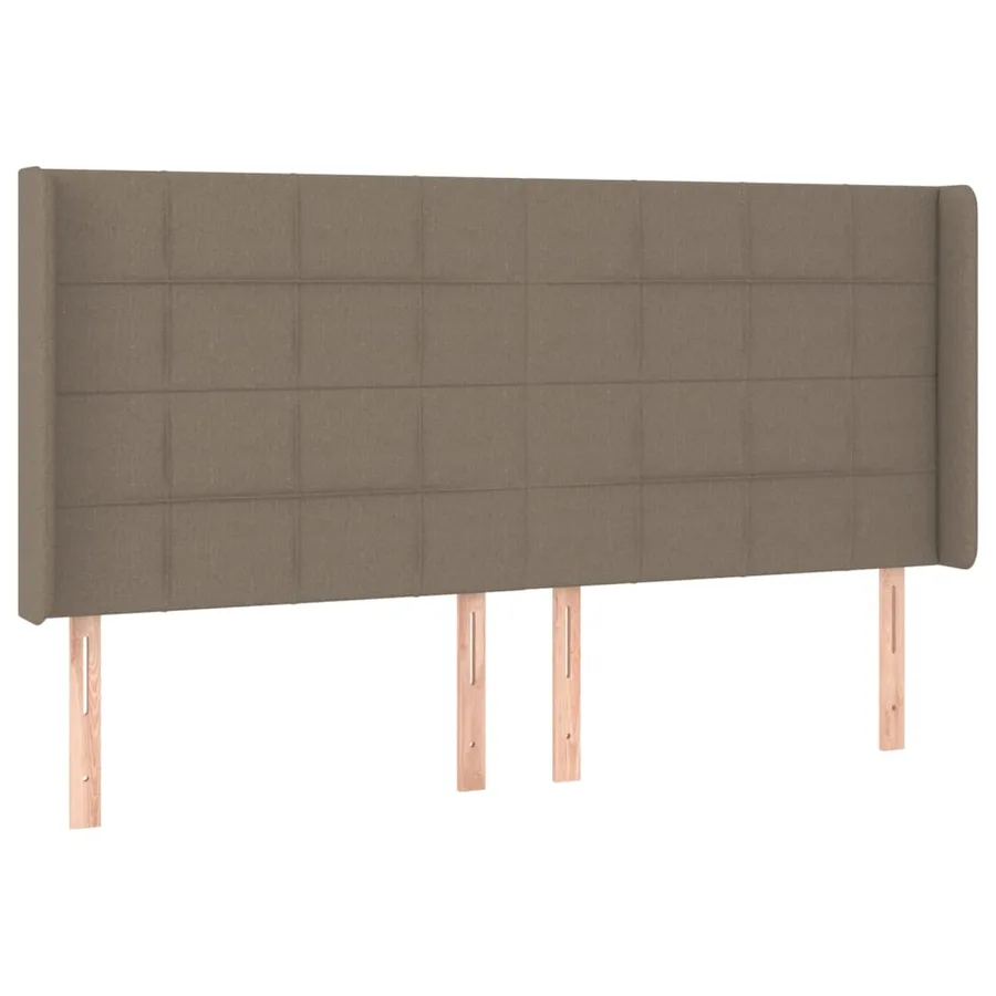 Sommier à lattes de lit matelas et LED Taupe 200x200 cm Tissu - 7