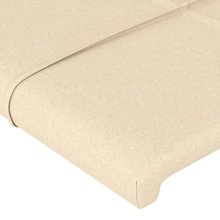 Cadre de lit sans matelas crème 200x200 cm tissu - 10