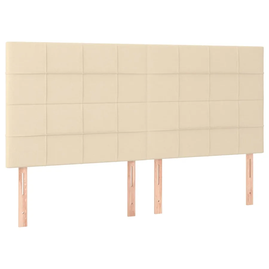 Cadre de lit sans matelas crème 200x200 cm tissu - 9