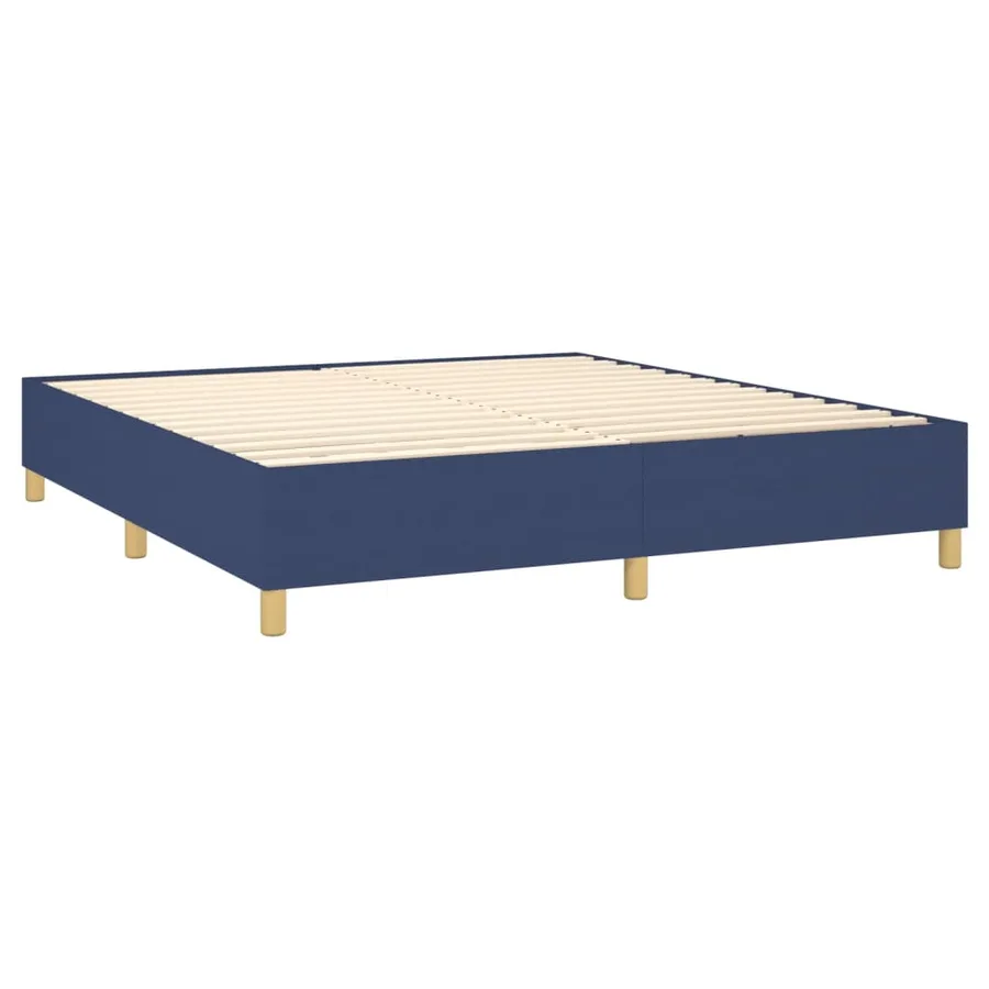 Sommier à lattes de lit avec matelas Bleu 160x200 cm Tissu - 4