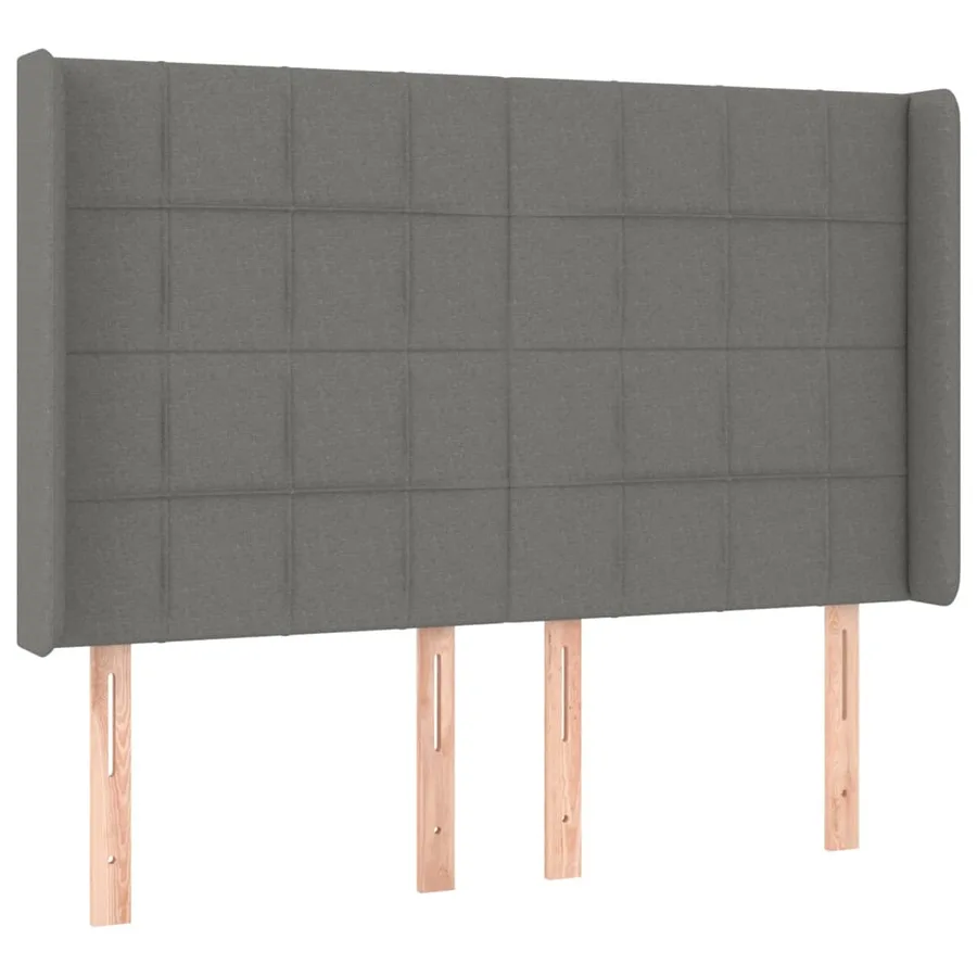 Sommier à lattes de lit matelas LED Gris foncé 140x190 cm Tissu - 7
