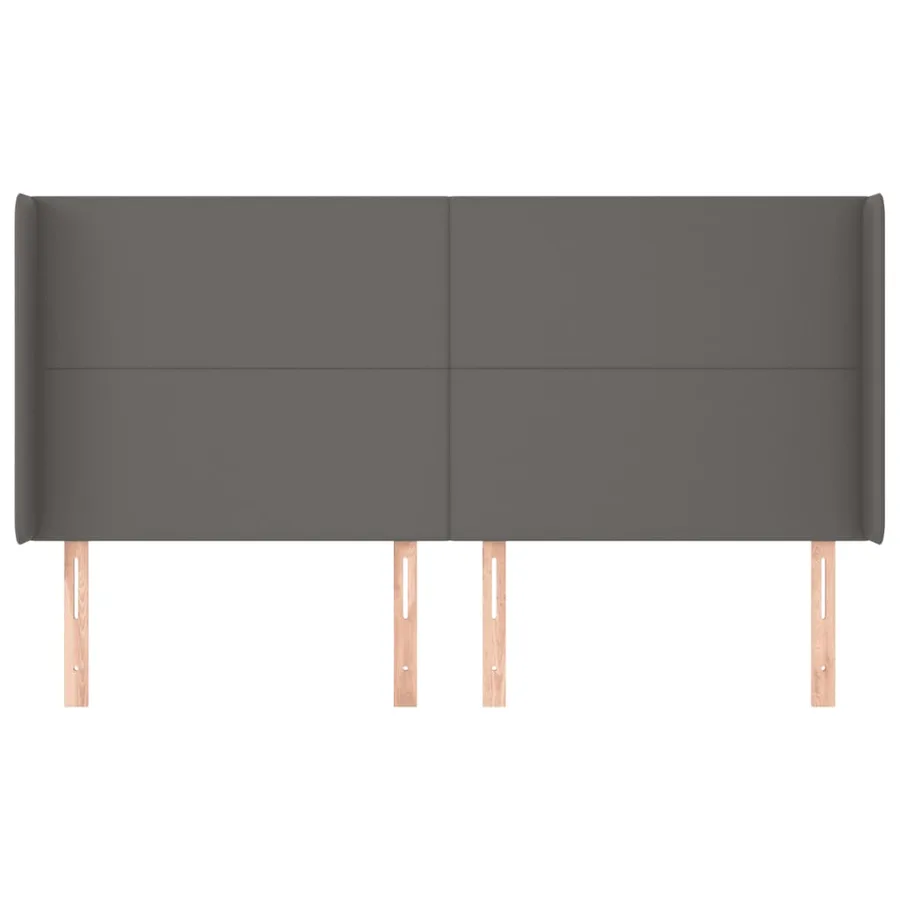 Tête de lit avec oreilles Gris 203x16x118/128 cm Similicuir - 3