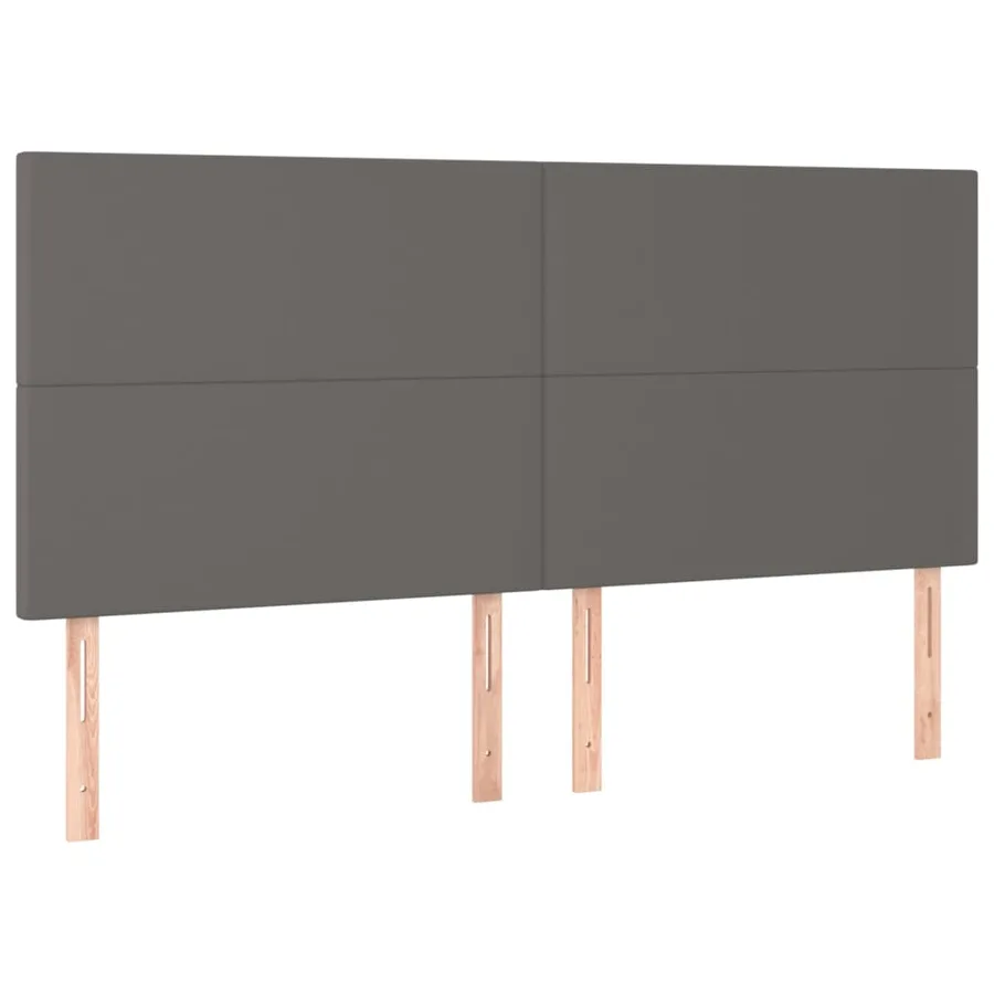 Sommier à lattes de lit avec matelas Gris 200x200 cm Similicuir - 5