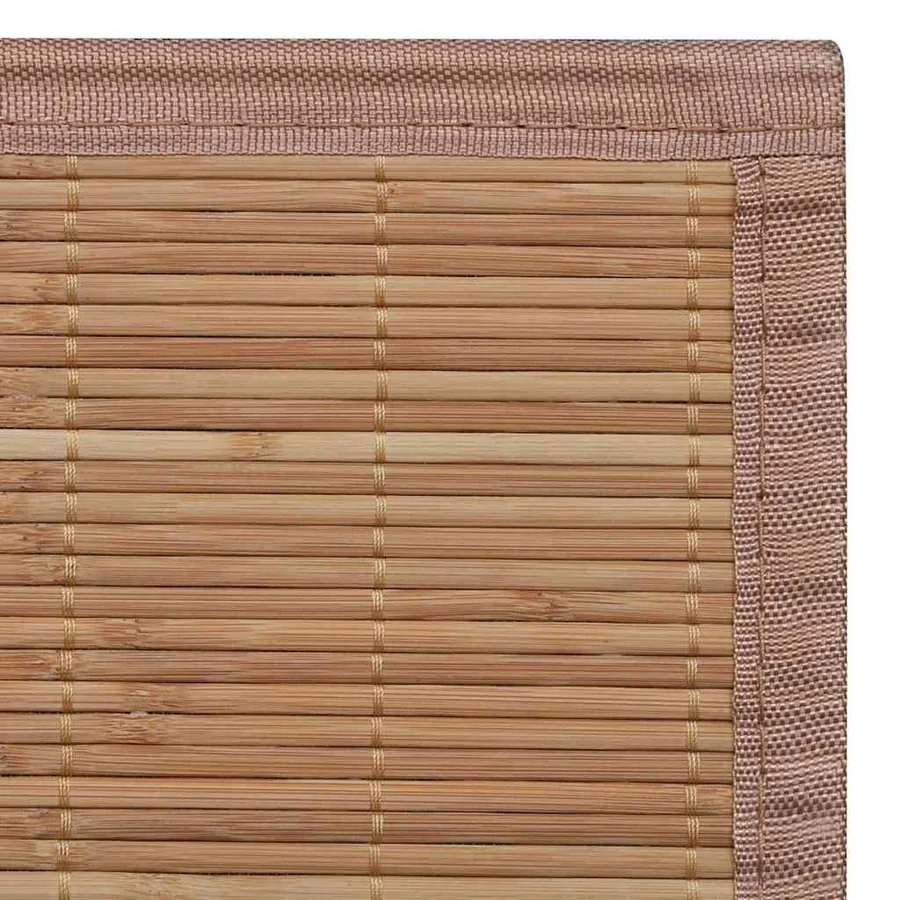 Tapis en bambou marron à latte rectangulaire 150 x 200 cm - 6