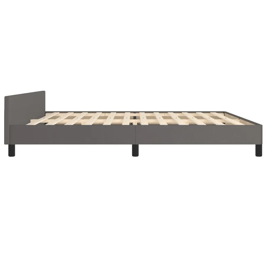 Cadre de lit sans matelas gris 200x200 cm similicuir - 7