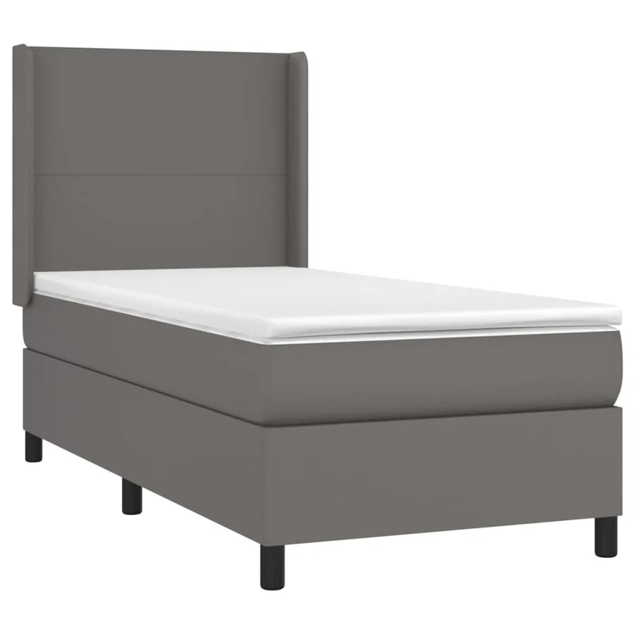 Sommier à lattes de lit matelas LED Gris 100x200 cm Similicuir - 4