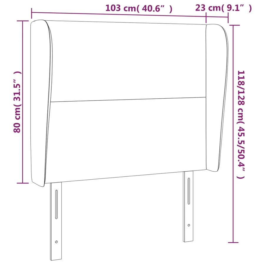 Tête de lit avec oreilles Gris 103x23x118/128 cm Similicuir - 9