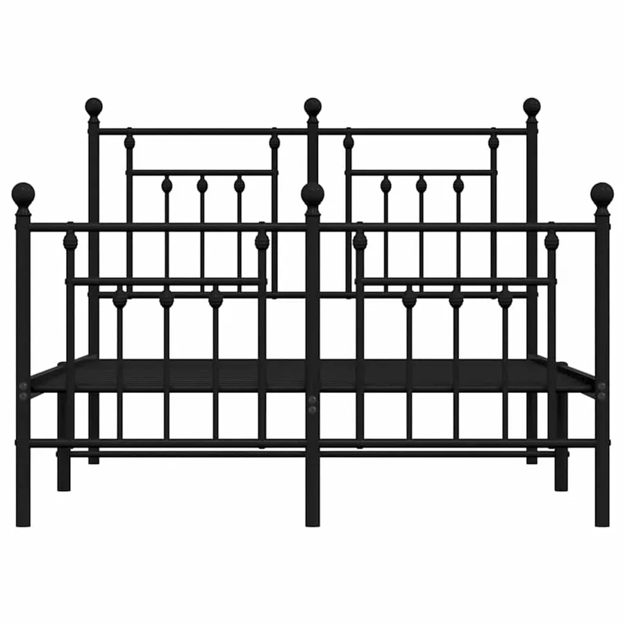 Cadre de lit métal sans matelas avec pied de lit noir 120x200cm - 6