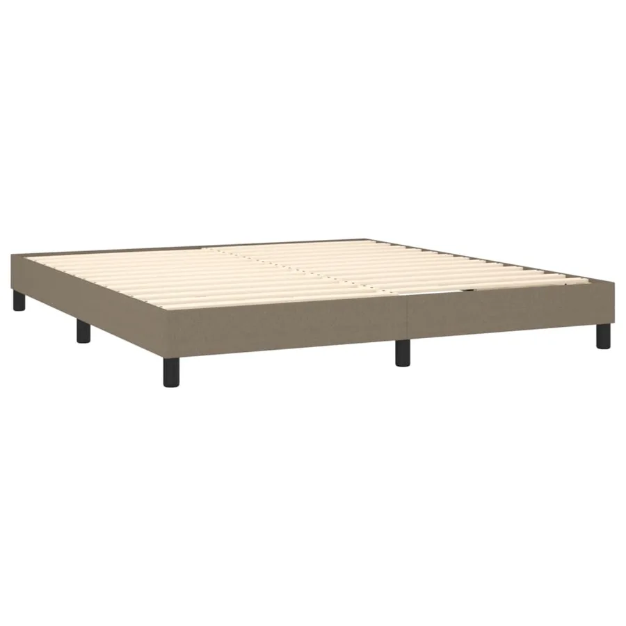 Sommier à lattes de lit avec matelas LED Taupe 180x200 cm Tissu - 5