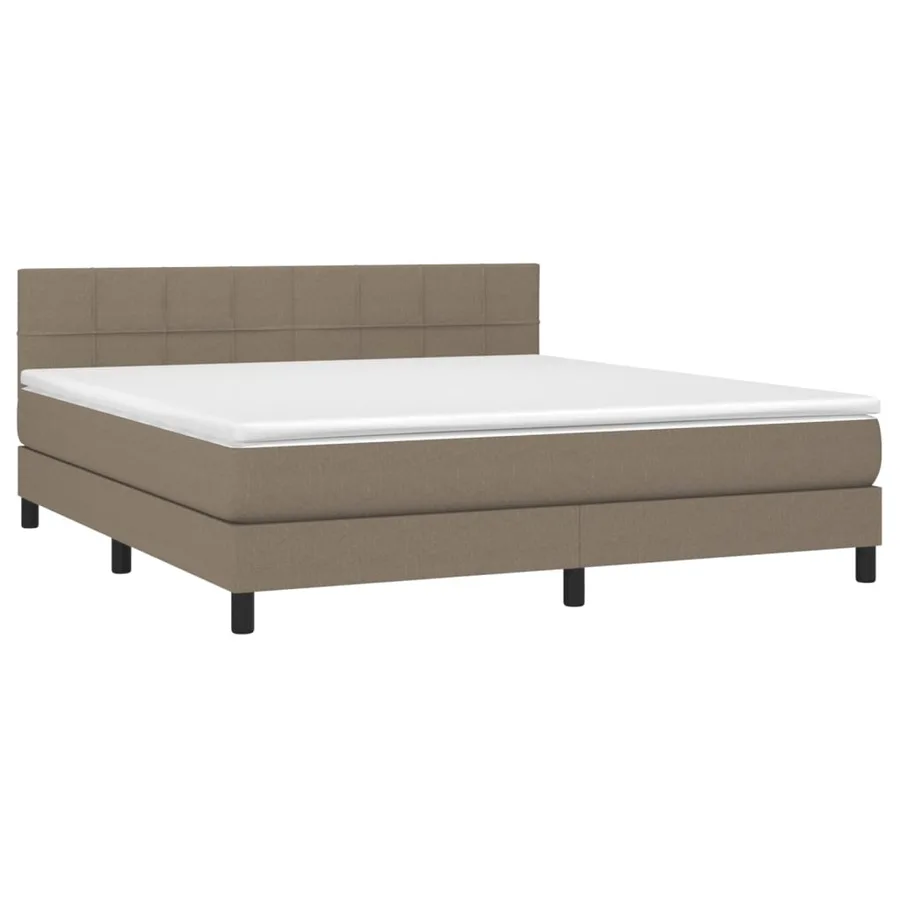 Sommier à lattes de lit avec matelas LED Taupe 160x200 cm Tissu - 3
