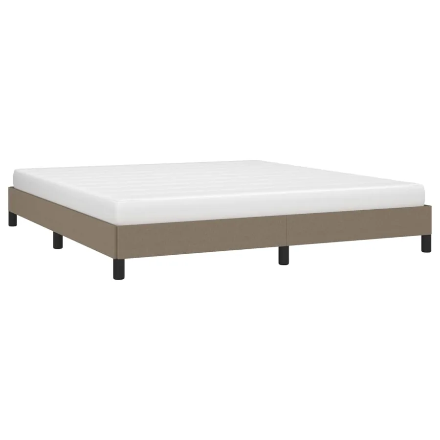 Cadre de lit sans matelas taupe 160x200 cm tissu - 3