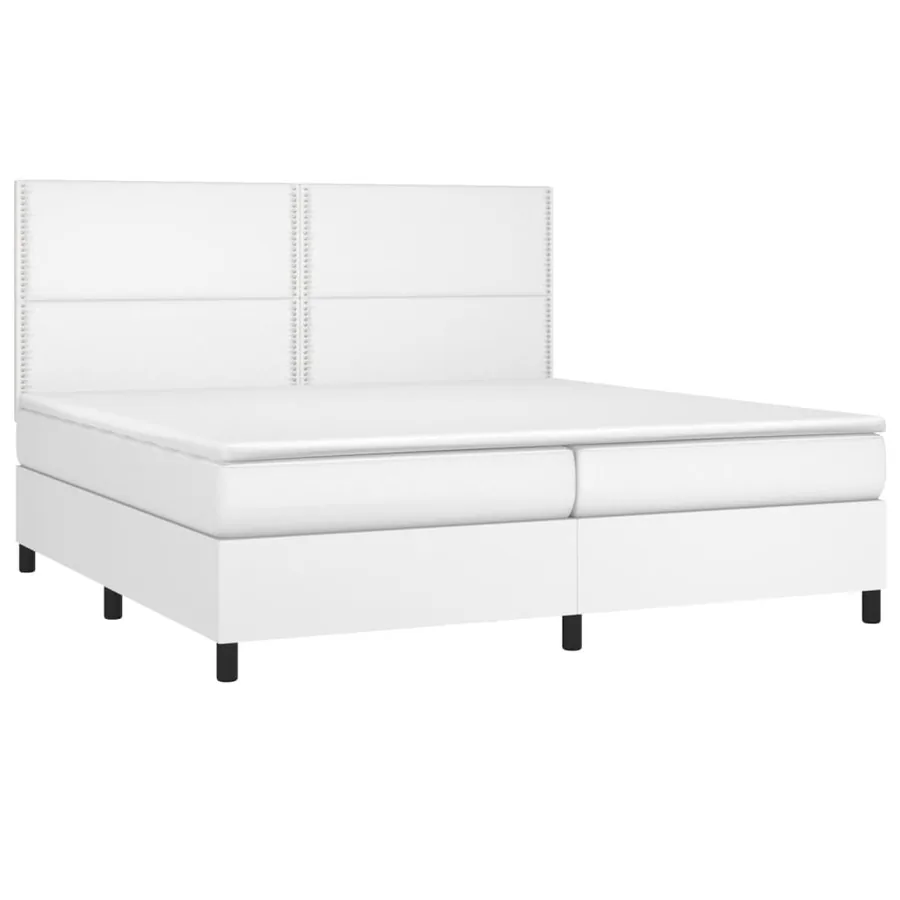 Sommier à lattes de lit avec matelas et LED Blanc 200x200 cm - 3