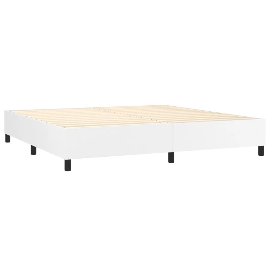 Sommier à lattes de lit avec matelas et LED Blanc 200x200 cm - 5