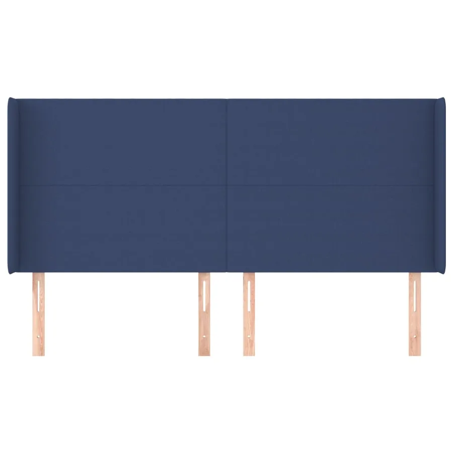Tête de lit avec oreilles Bleu 203x16x118/128 cm Tissu - 3