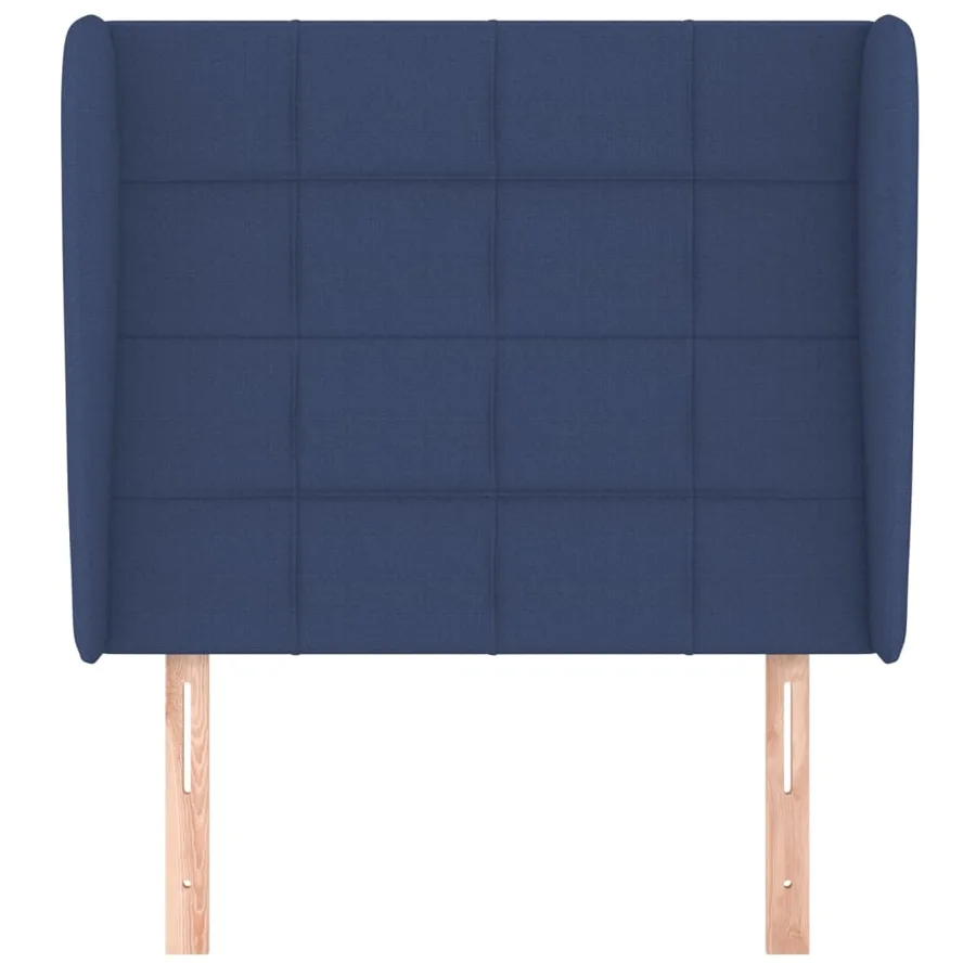 Tête de lit avec oreilles Bleu 93x23x118/128 cm Tissu - 3