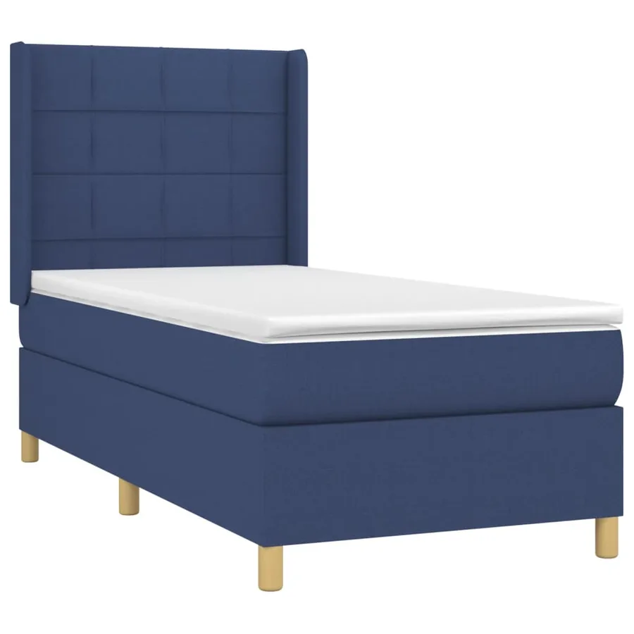 Sommier à lattes de lit avec matelas Bleu 90x200 cm Tissu - 3