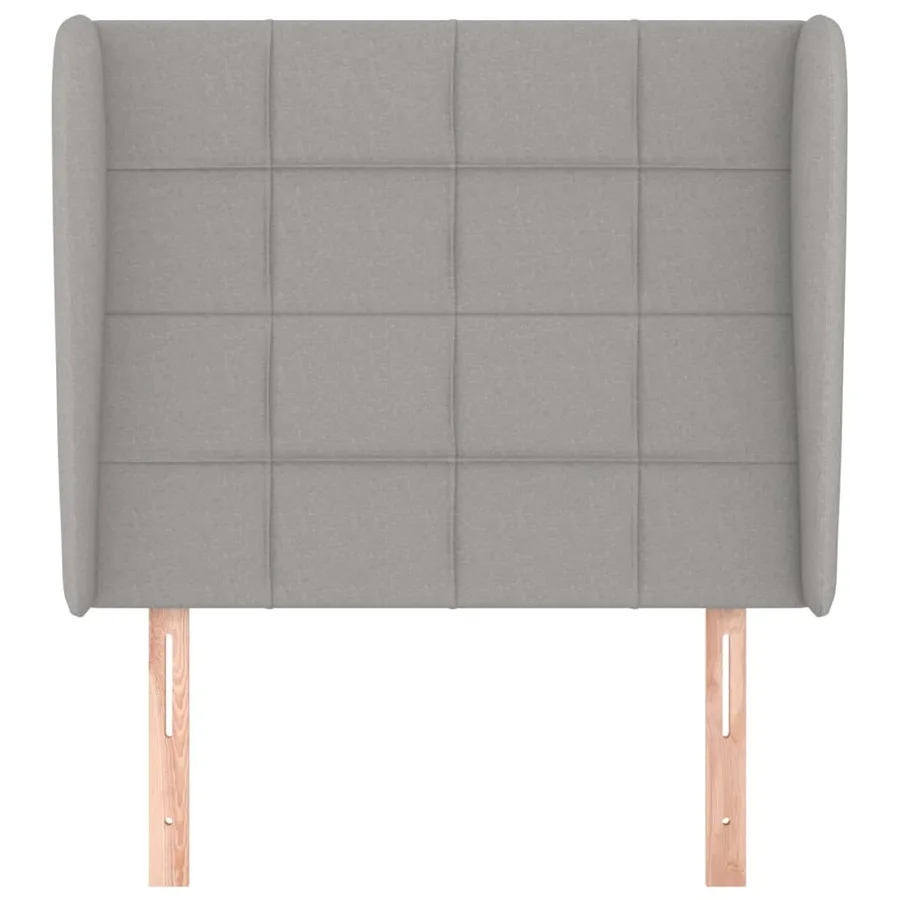 Tête de lit avec oreilles Gris clair 103x23x118/128 cm Tissu - 3