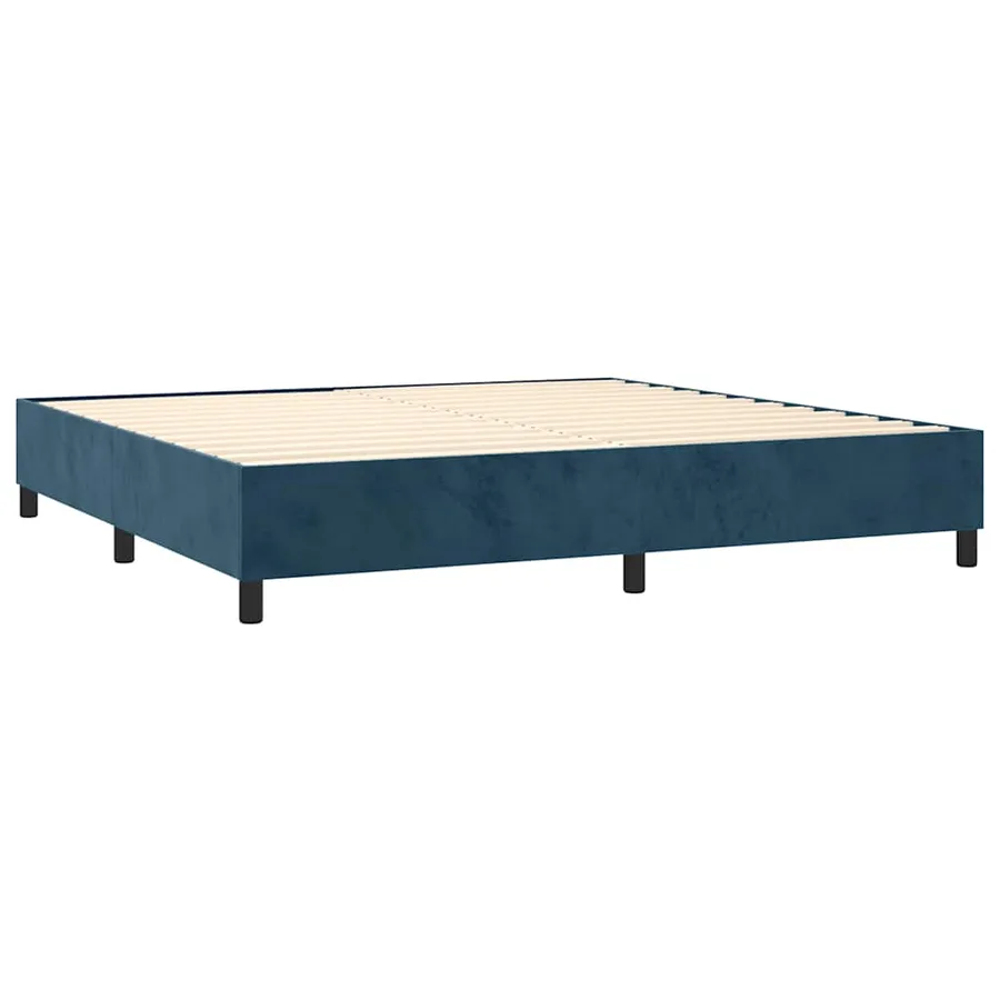Sommier à lattes de lit matelas et LED Bleu foncé 200x200 cm - 5