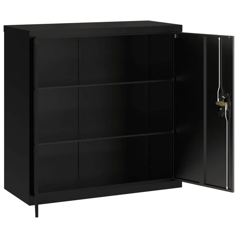 Classeur noir 90x40x130 cm acier - 9
