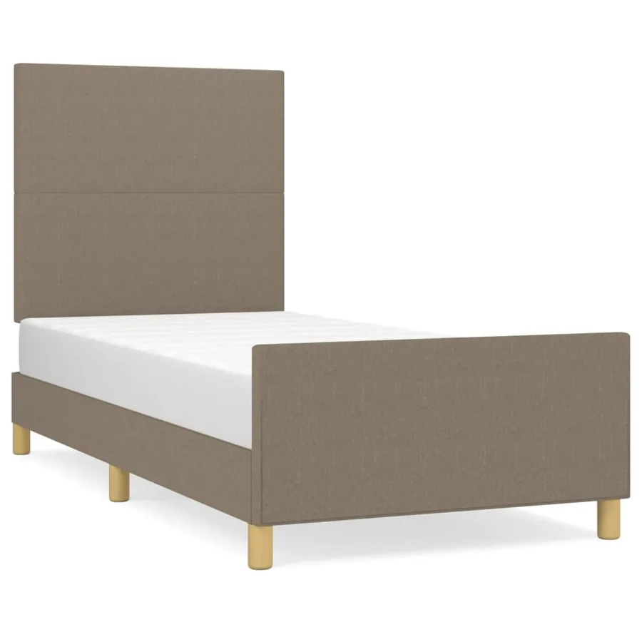 Cadre de lit sans matelas taupe 100x200 cm tissu - 2