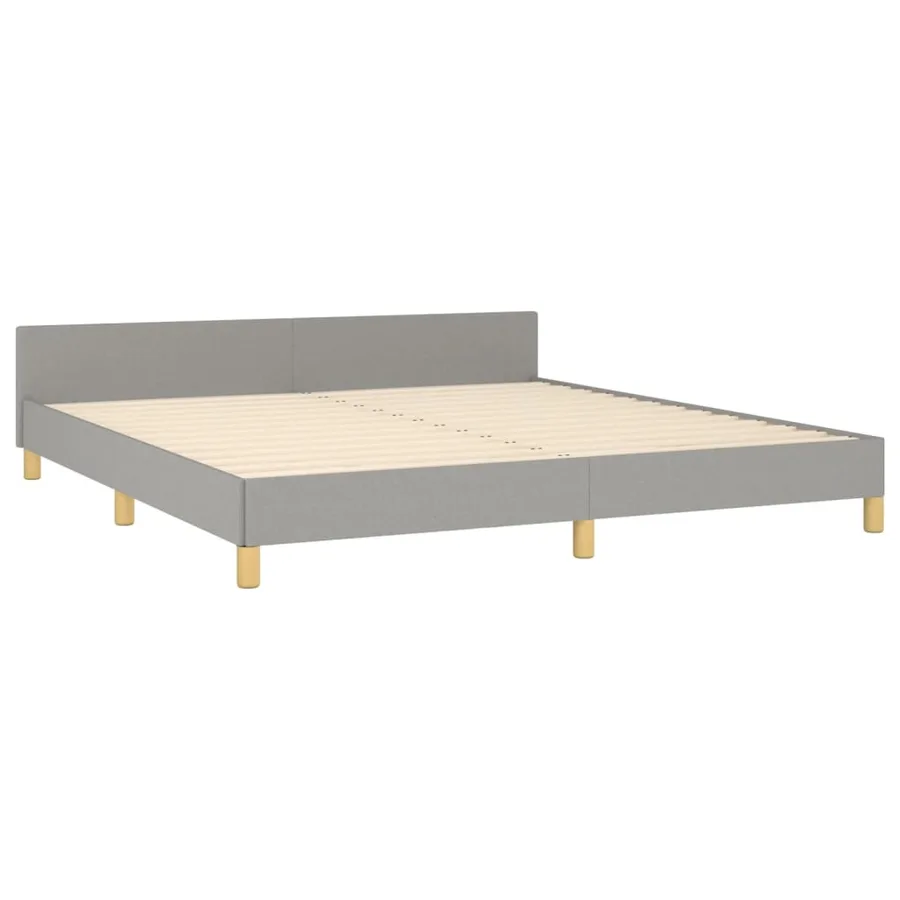 Cadre de lit sans matelas gris clair 180x200 cm tissu - 5