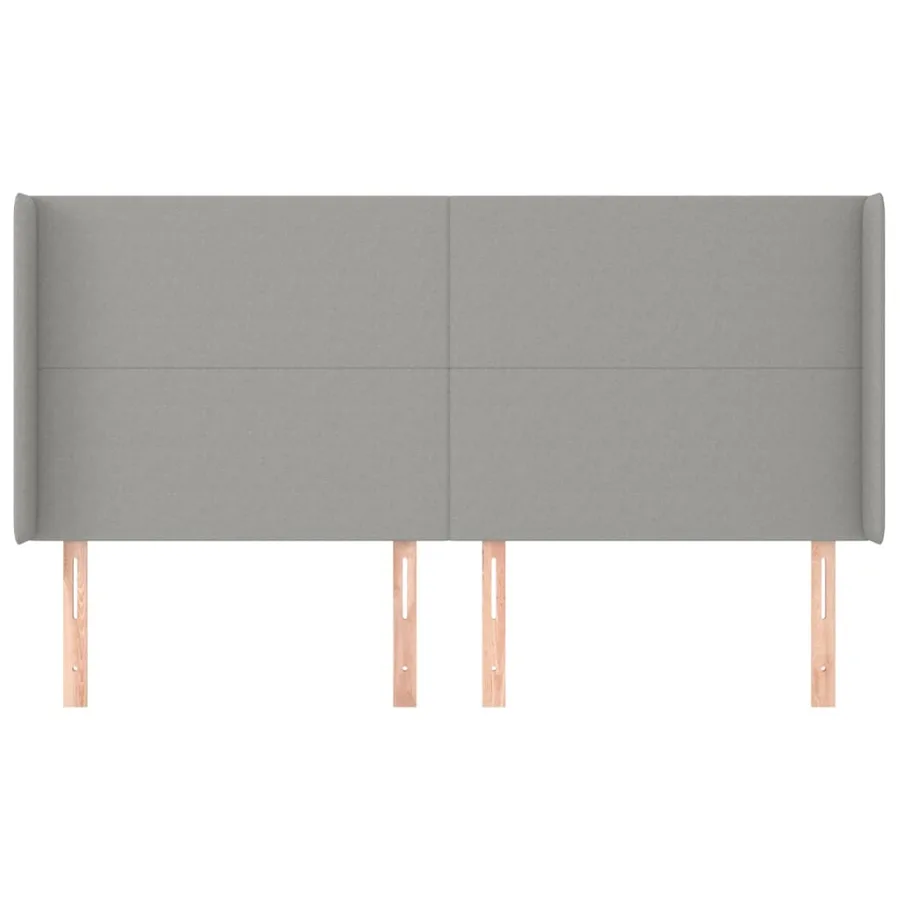 Tête de lit avec oreilles Gris clair 183x16x118/128 cm Tissu - 3