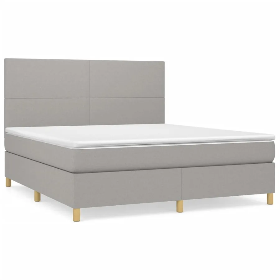 Sommier à lattes de lit avec matelas Gris clair 180x200cm Tissu - 2