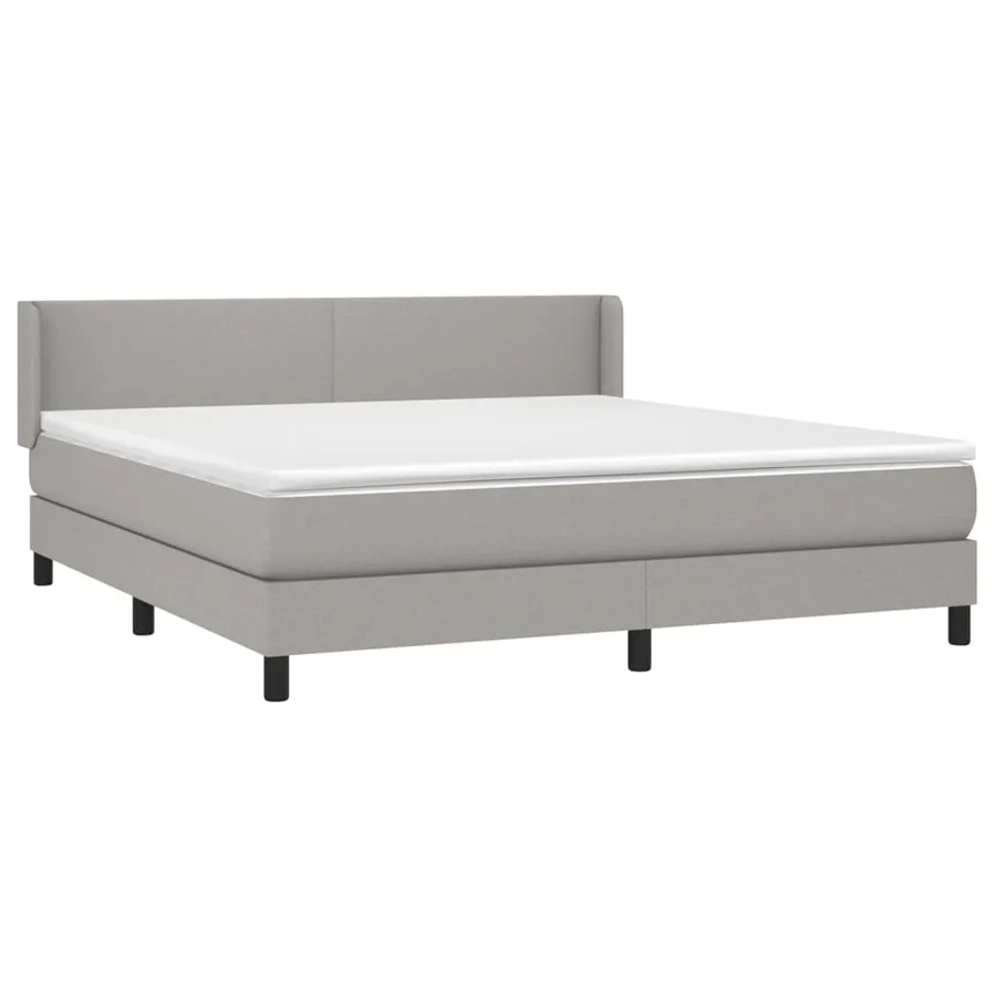 Sommier à lattes de lit avec matelas Gris clair 180x200cm Tissu - 3