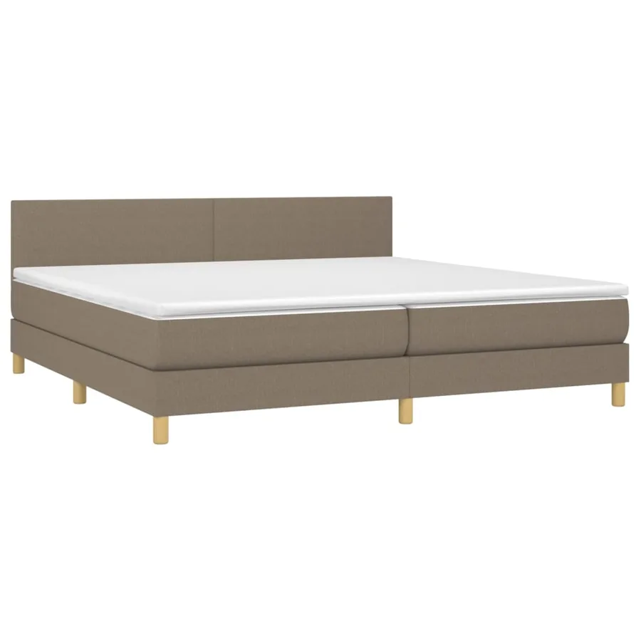 Sommier à lattes de lit avec matelas Taupe 200x200 cm Tissu - 3