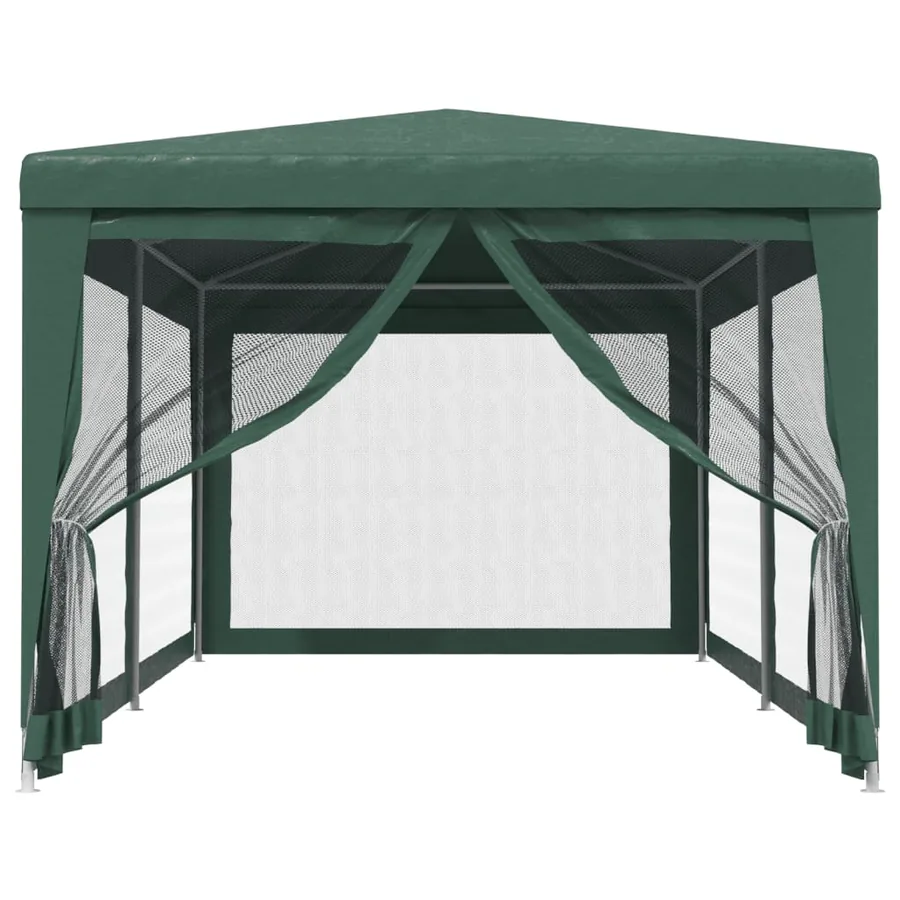 Tente de fête avec 4 parois latérales en maille Vert 3x6 m PEHD - 3