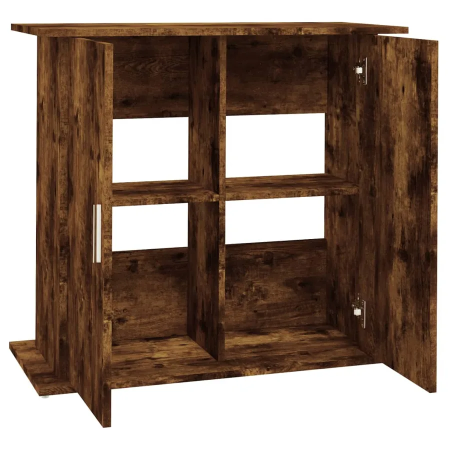 Support pour aquarium chêne fumé 81x36x73 cm bois d'ingénierie - 6