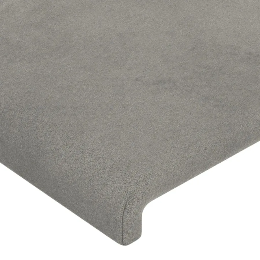 Cadre de lit sans matelas gris clair velours - 10