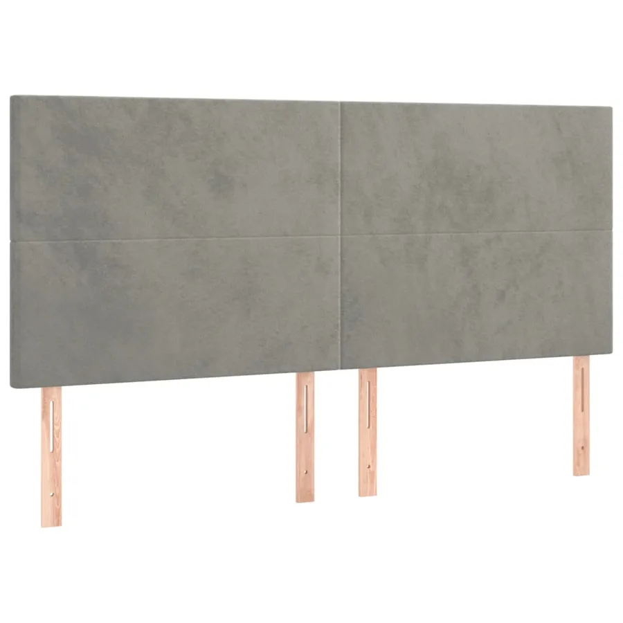 Cadre de lit sans matelas gris clair velours - 9