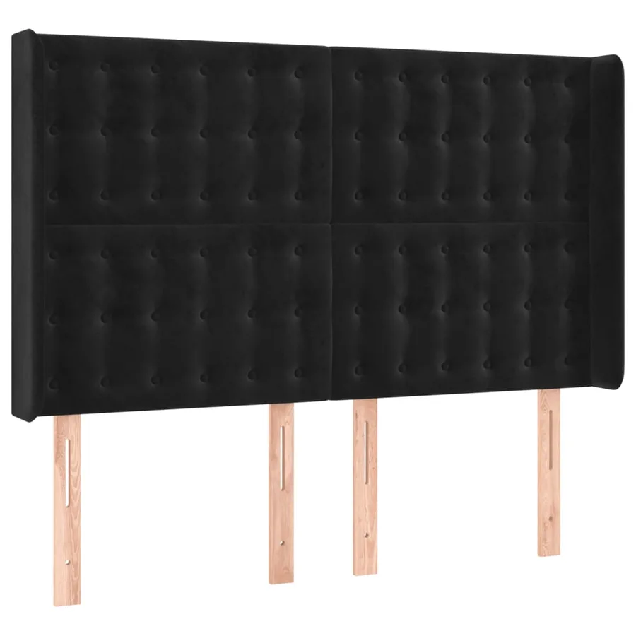 Tête de lit à LED Noir 147x16x118/128 cm Velours - 3