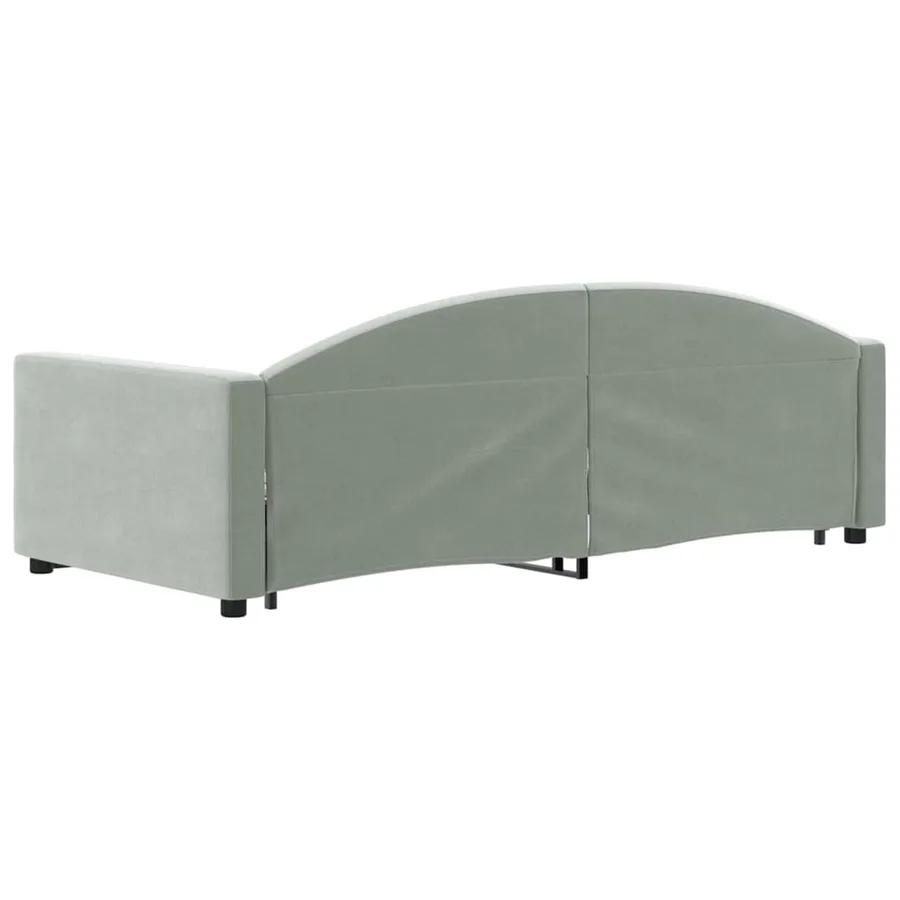 Lit de jour avec gigogne sans matelas gris clair 90x200 cm - 5