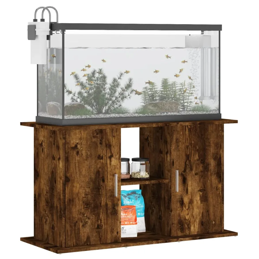 Support pour aquarium chêne fumé 101x41x58 cm bois d'ingénierie - 3