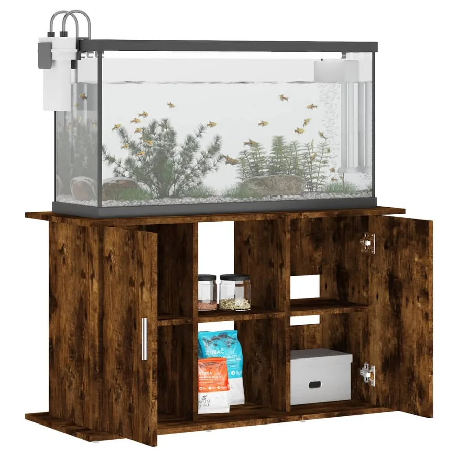 Support pour aquarium chêne fumé 101x41x58 cm bois d'ingénierie - 4