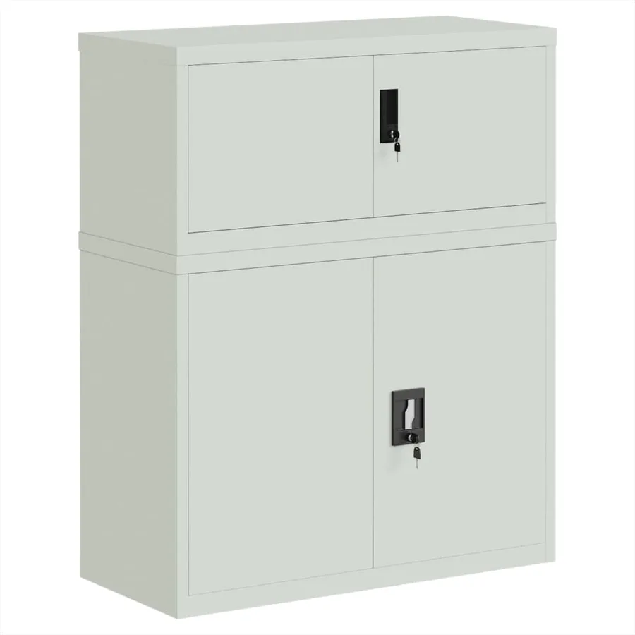 Classeur gris clair 90x40x110 cm acier - 2