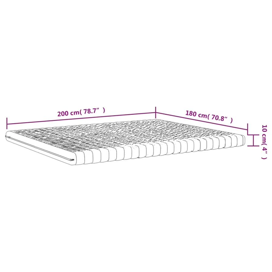 Matelas en mousse blanc 180x200 cm 7 zones dureté 20 ILD - 9