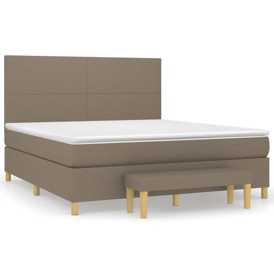 Sommier à lattes de lit avec matelas Taupe 180x200 cm Tissu - 2