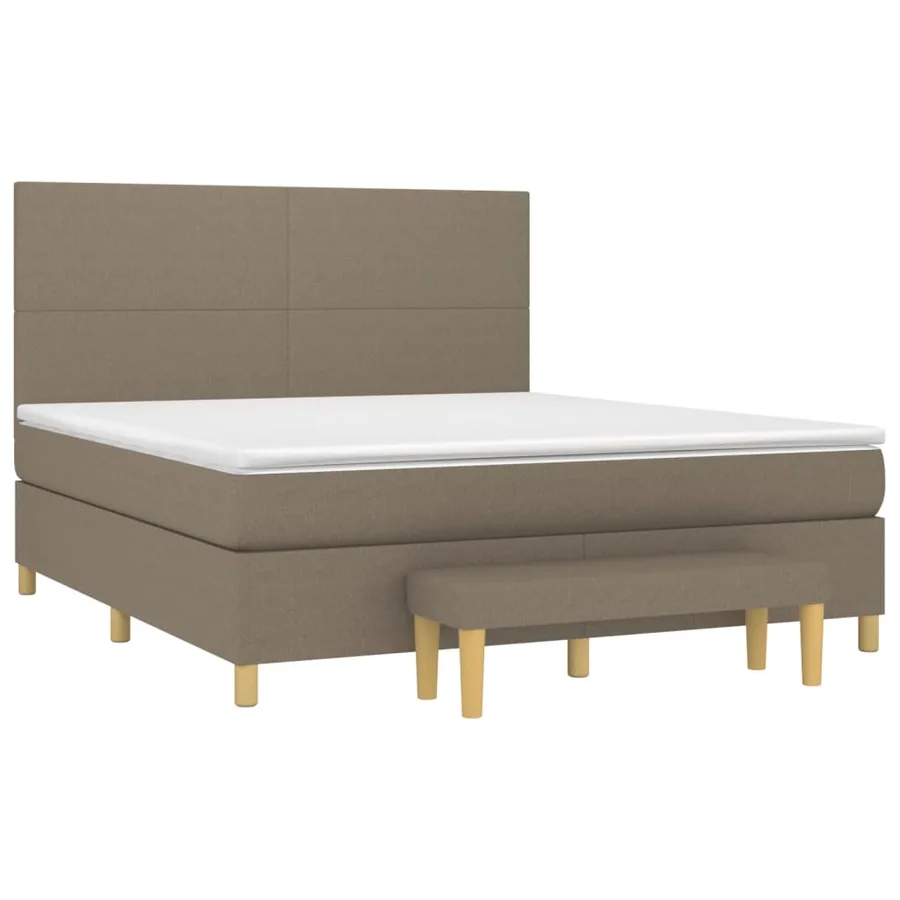 Sommier à lattes de lit avec matelas Taupe 180x200 cm Tissu - 3